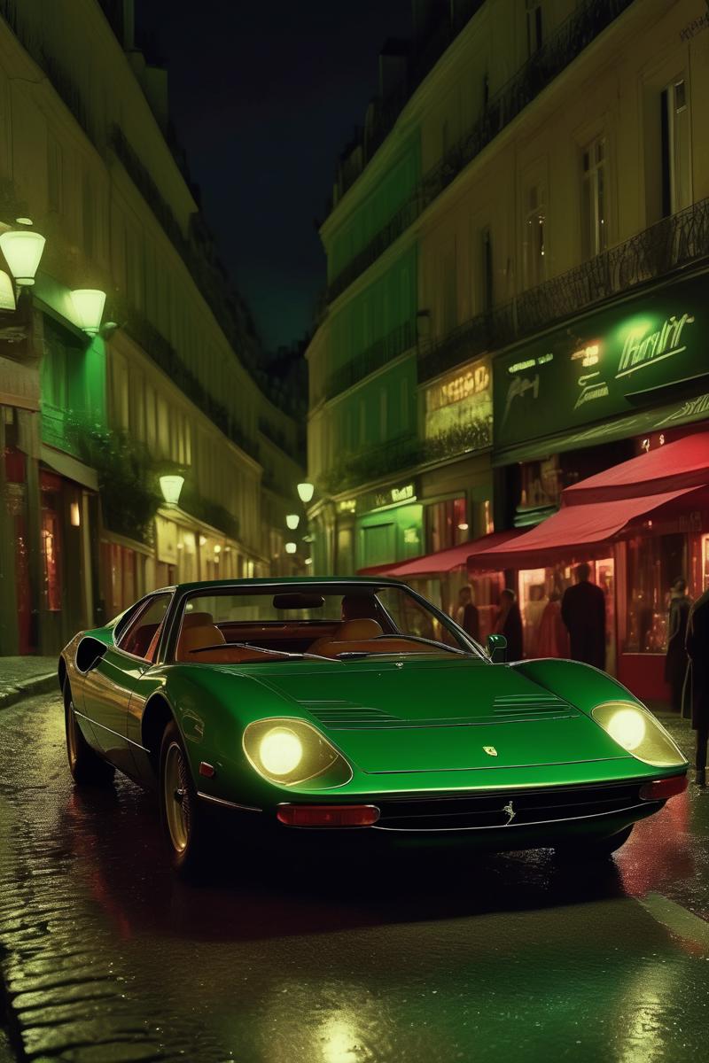 00020-3120349385-_lora_Roger Deakins Style_1_Roger Deakins Style - A cinematic still a green 1980s Ferrari 365 BBi in Montmartre street, nightime.png